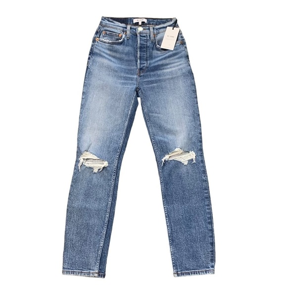 RE/DONE Originals Revolve 90s High Rise Ankle Crop 60s Fade Button Fly Size 26 - Picture 2 of 13